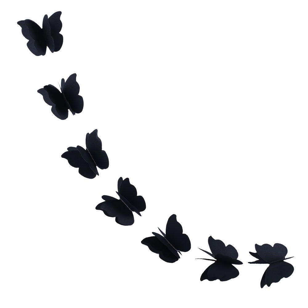 Гирлянда "Бабочки" черная 5,5 см х 2,2 м