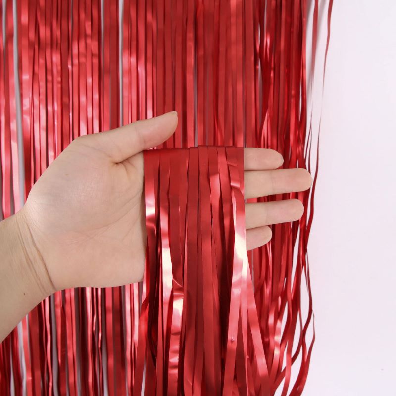 Занавес дождик 1 х 3 м, металлик матовый, Красный Занавес дождик 1 х 3 м, металлик матовый, Красный