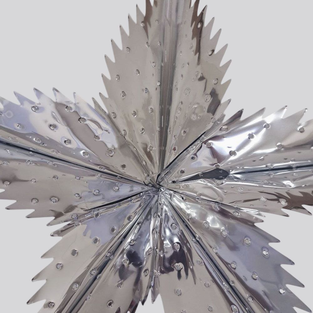 Звезда фольгированная с перфорацией 40 см пятиконечная, серебро Звезда фольгированная с перфорацией 40 см пятиконечная, серебро