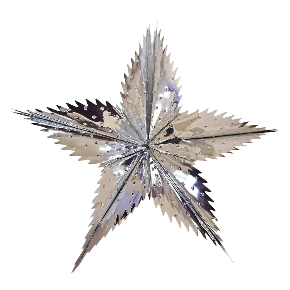 Звезда фольгированная с перфорацией 40 см пятиконечная, серебро Звезда фольгированная с перфорацией 40 см пятиконечная, серебро