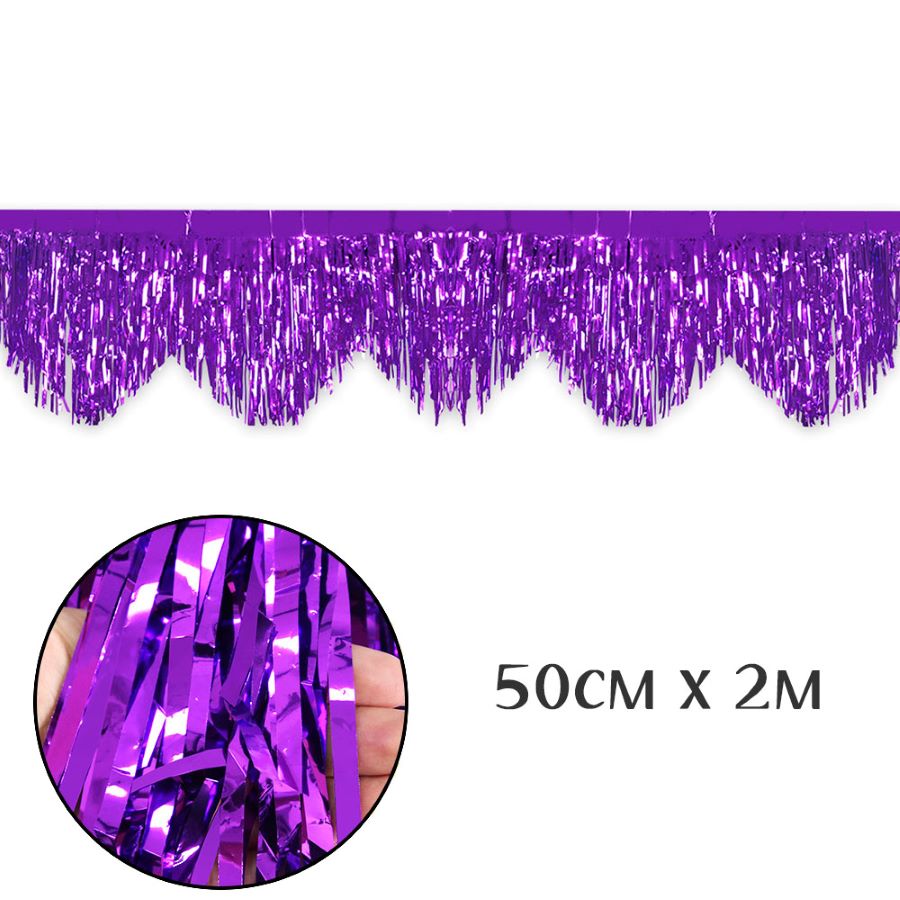 Занавес Дождик бахрома 50 см х 2 м, металлик фиолетовый Занавес Дождик бахрома 50 см х 2 м, металлик фиолетовый
