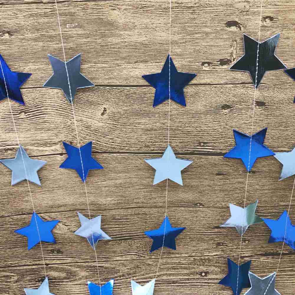 Гирлянда "Звезды" металлик 7 см х 4 м, голубой+т.синий Гирлянда "Звезды" металлик 7 см х 4 м, голубой+т.синий