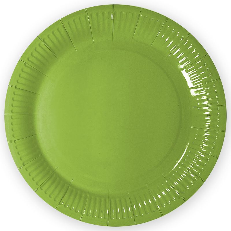Тарелки однотонные, Зеленый, 9 дюймов, 6шт