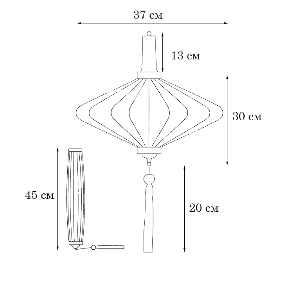 Вьетнамский фонарик 12" Лук желтый 802 Вьетнамский фонарик 12" Лук желтый 802