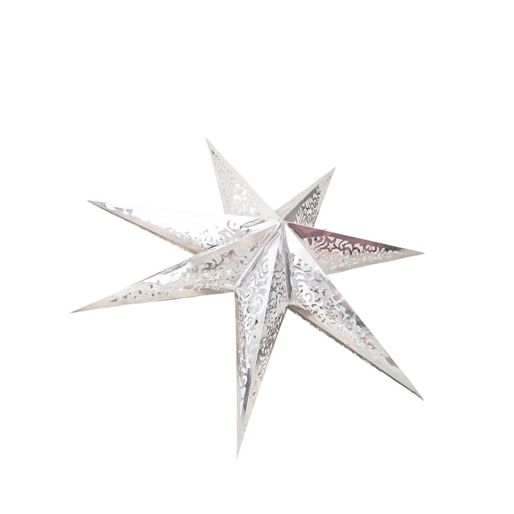 Звезда семиконечная бумажная 60 см Вензель, серебро Звезда семиконечная бумажная 60 см Вензель, серебро