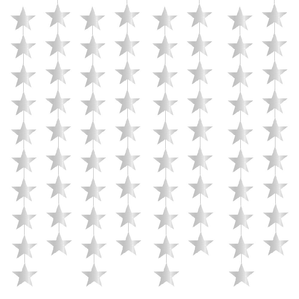 Гирлянда Звезды металлик 7 см 4 м серебро Гирлянда Звезды металлик 7 см 4 м серебро
