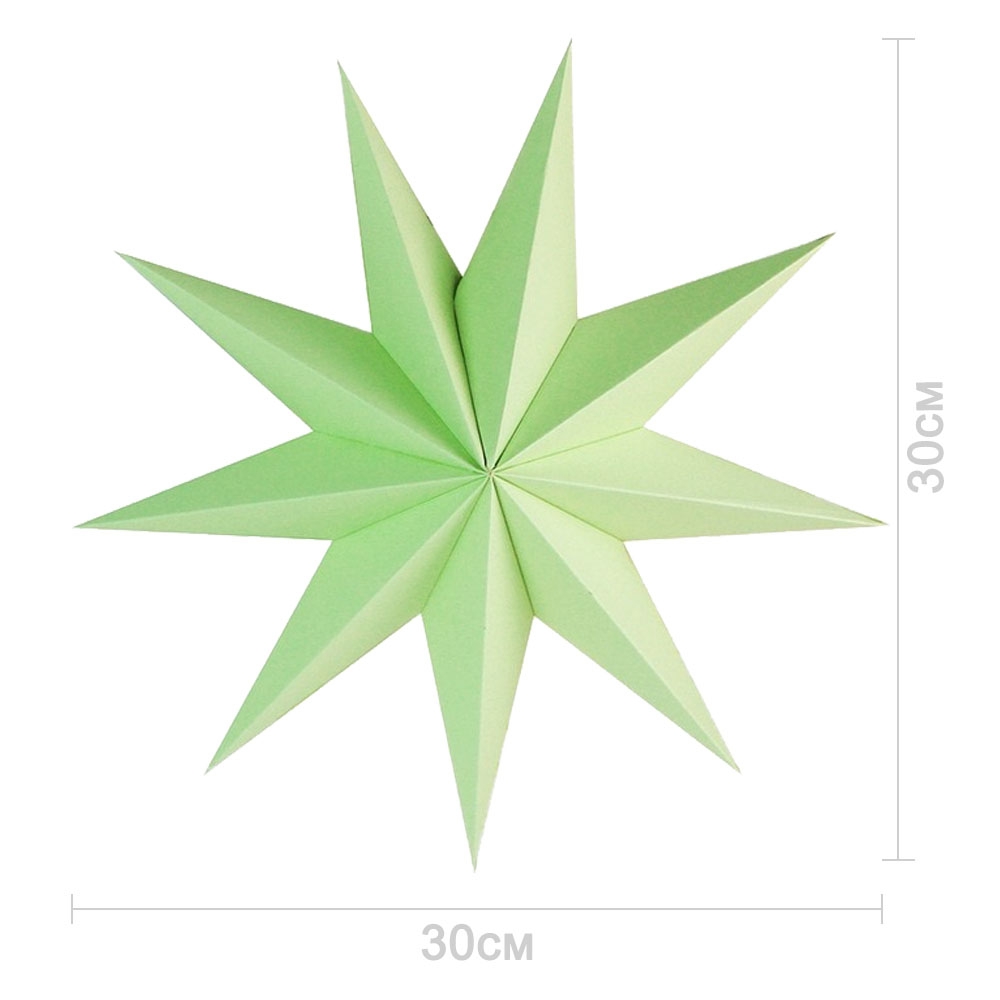 Звезда 30 см девятиконечная, салатовый Звезда 30 см девятиконечная, салатовый