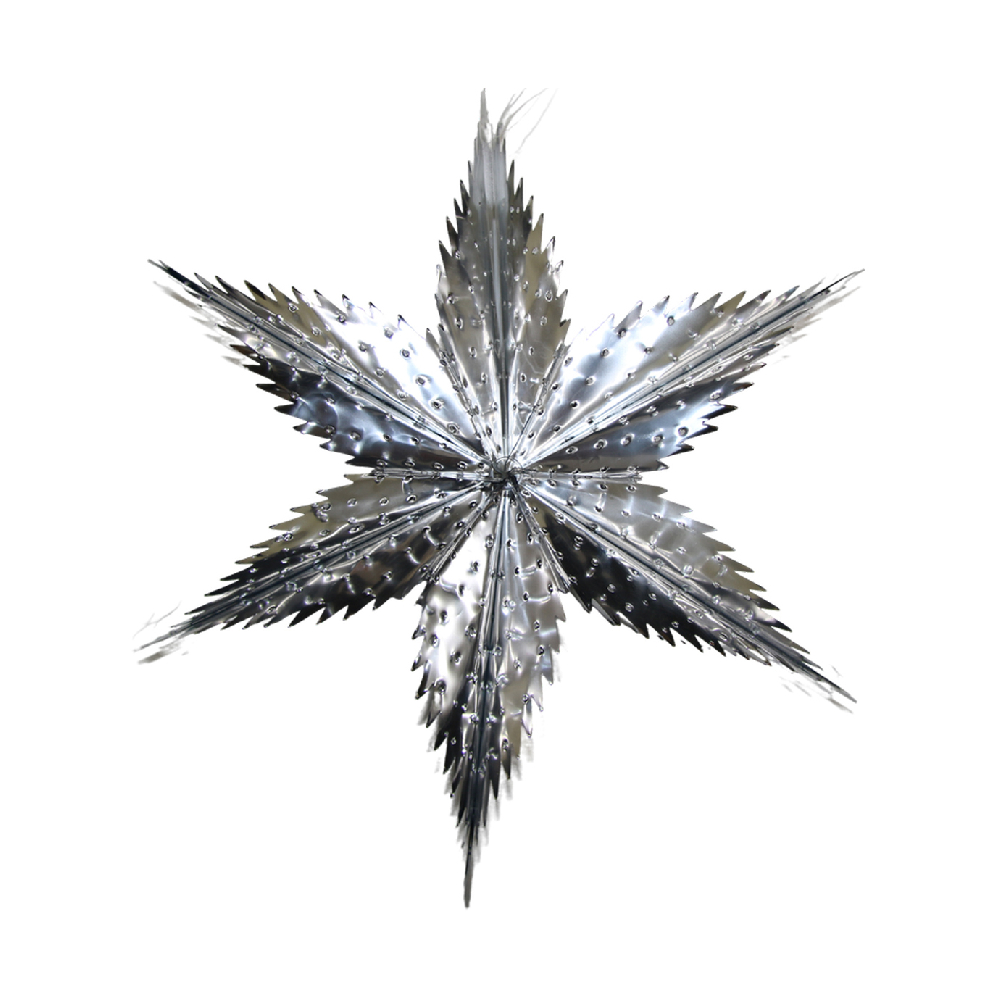 Звезда фольгированная с перфорацией 40 см шестиконечная, серебро Звезда фольгированная с перфорацией 40 см шестиконечная, серебро