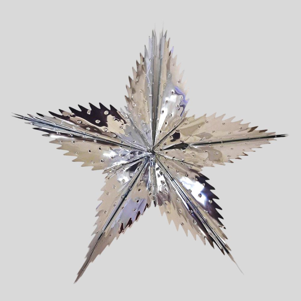 Звезда фольгированная с перфорацией 40 см пятиконечная, серебро Звезда фольгированная с перфорацией 40 см пятиконечная, серебро