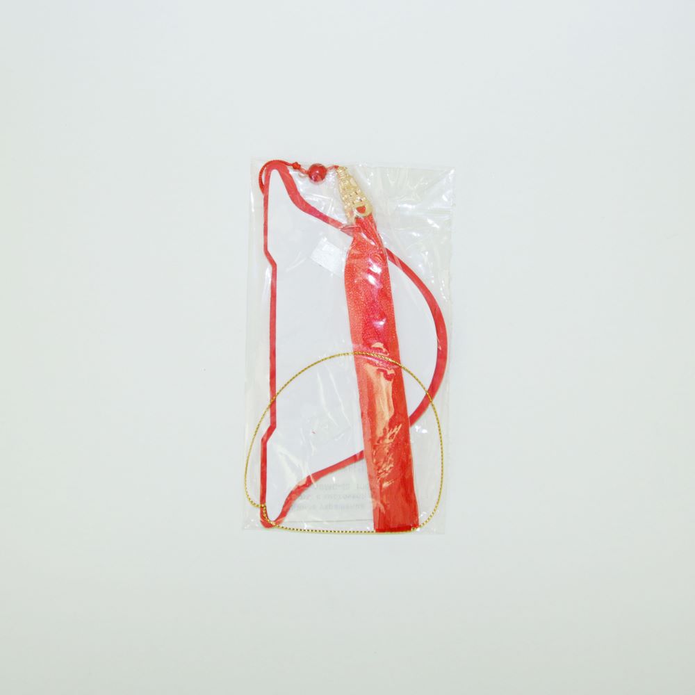 Бумажное украшение Шар-соты с кисточкой 15 см, красный Бумажное украшение Шар-соты с кисточкой 15 см, красный