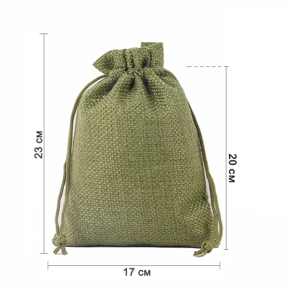 Мешочек из мешковины 17х23 см оливковый Мешочек из мешковины 17х23 см оливковый