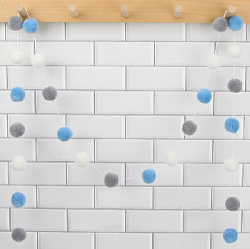 Гирлянда на веревке с помпончиками 3 см х 30 шт х 3 м, №24 ассорти