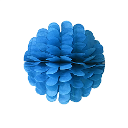 Бумажное украшение Цветочный шар-соты 20 см, синий