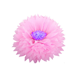 Бумажный цветок 30 см розовый+светло-сиреневый