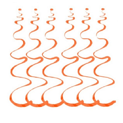 Спираль пластиковая матовая 70см 6шт, оранжевый