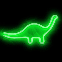 Неоновая подвеска "Динозавр"  31 х 18,5 см, от батареек и USB, зеленый
