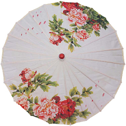Китайские тканевые зонтики цветочные 82х54см, №5