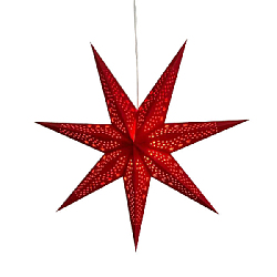 Звезда-светильник 70 см семиконечная, Звезды и точки, красный