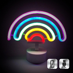 Светильник неоновый на подставке "Радуга" от USB + батареек, разноцветный