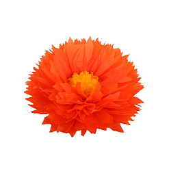 Бумажный цветок 30 см оранжевый+ярко-желтый