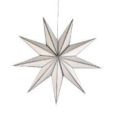 Звезда-светильник 60 см девятиконечная, белая+серебро