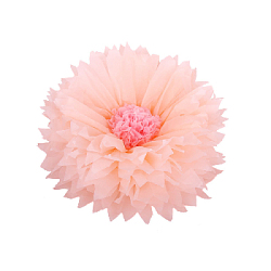 Бумажный цветок 30 см персиковый+светло-розовый