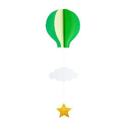 Подвеска Воздушный шар 59 см, айвори+зеленый