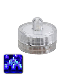 Светодиодная водостойкая свеча-таблетка 3 х 2,5 см, синий
