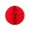 Бумажное украшение шар ажурный 10 см красный