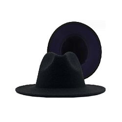 Шляпа Федора фетровая 2 цвета, черный+фиолетовый