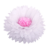 Бумажный цветок 40 см белый+розовый