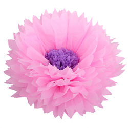 Бумажный цветок 50 см розовый+сиреневый
