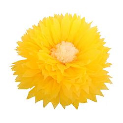Бумажный цветок 40 см ярко-желтый+айвори