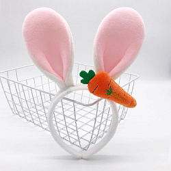 Ободок Кролик с морковкой, белый