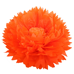 Бумажный цветок 50 см оранжевый+светло-оранжевый