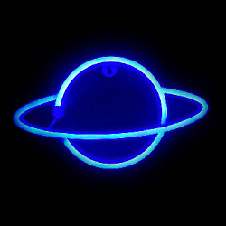 Неоновая подвеска "Сатурн"  30 х 17,5 см, от батареек и USB, синий