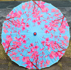 Китайские тканевые зонтики цветочные 82х54см, №11
