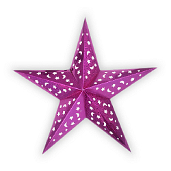 Звезда бумажная 60 см голографическая сливовая
