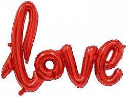 Шар 41х104 см Фигура Надпись"Love"Красный