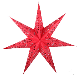 Звезда семиконечная бумажная 75 см , Вензель, красный