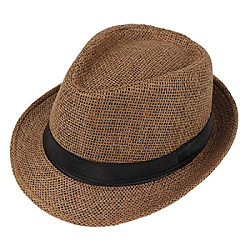 Шляпа Трилби соломенная, коричневый