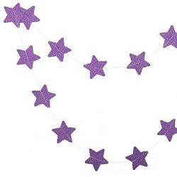 Гирлянда "Звезды" блеск фиолетовая 7 см х 2,5 м