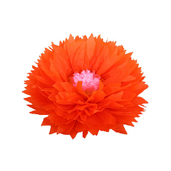Бумажный цветок 30 см оранжевый+розовый