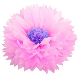 Бумажный цветок 50 см розовый+светло-сиреневый