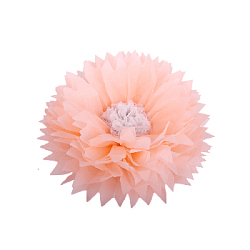 Бумажный цветок 30 см персиковый+белый