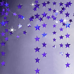 Гирлянда Звезды металик 7 см 4 м фиолетовый