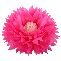 Бумажный цветок 50 см амарантовый+айвори