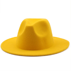 Шляпа Федора фетровая, желтый
