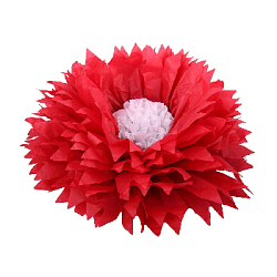 Бумажный цветок 50 см красный+белый