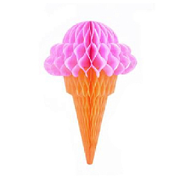 Бумажное украшение "Мороженое" розовый 32х20 см